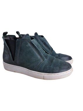Miz Mooz Laurent Boot Leather Sneaker Size 39 US 8.5-9 Gray Green Pull On Bootie